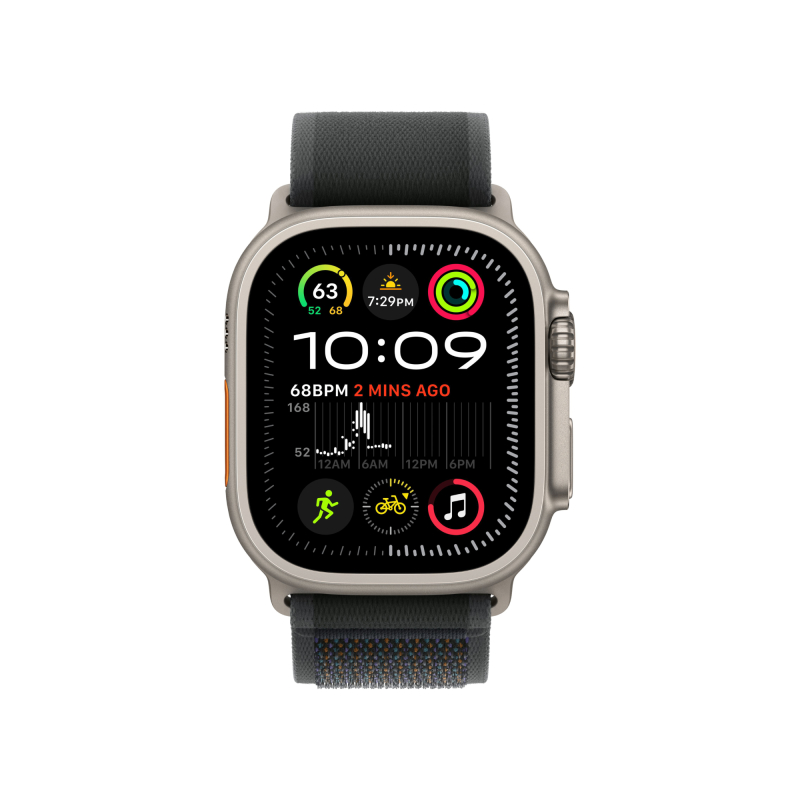 Apple Watch Ultra 2 GPS + Cellular, 49 мм, корпус из бежевого титана, ремешок Trail черного цвета
